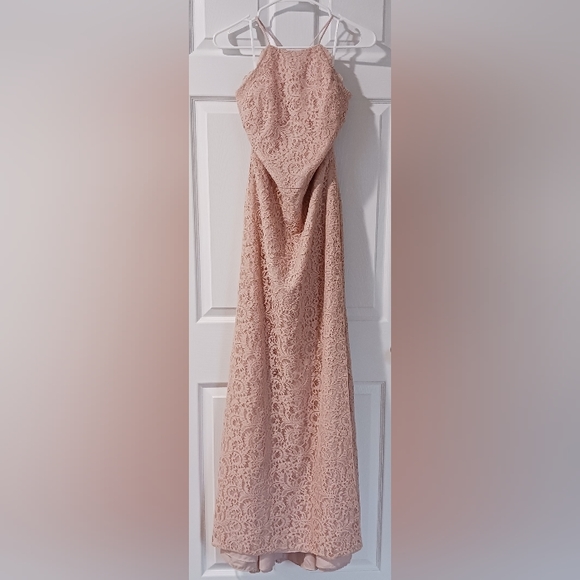 Dessy Collection Criss Cross Open Back Gown - Picture 2 of 13